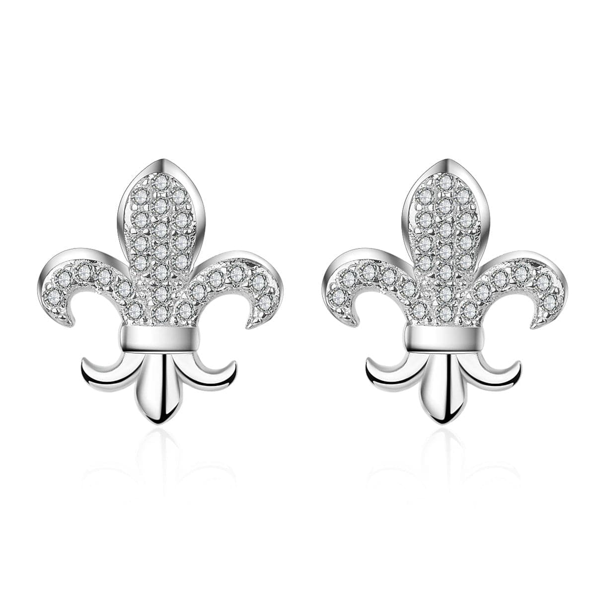 Cubic Zirconia & Silver-Plated Octopus Stud Earrings