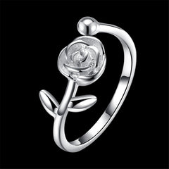 Sterling Silver Flower Adjustable Eternity Ring - streetregion