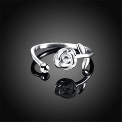 Sterling Silver Flower Adjustable Eternity Ring - streetregion