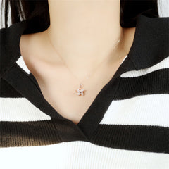 Cubic Zirconia & 18K Rose Gold-Plated Windmill Pendant Necklace