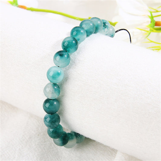 Teal Quartz Adjustable Bracelet, bracelet for women, botanical inspired, front view