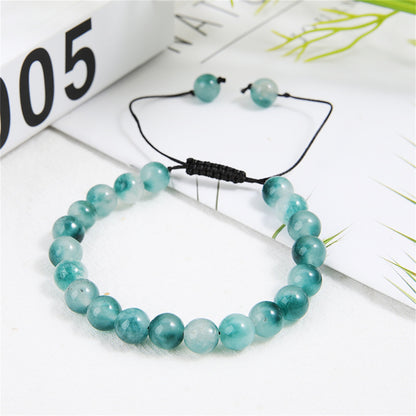 Teal Quartz Adjustable Bracelet, bracelet for women, botanical inspired, side view