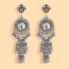 Crystal & Silver-Plated Chandelier Drop Earrings