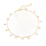 Cubic Zirconia & 18k Gold-Plated Star Charm Anklet