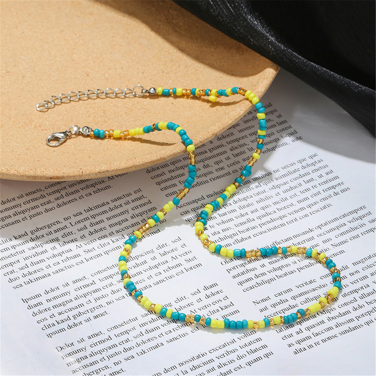 Yellow & Blue Howlite Beaded Necklace