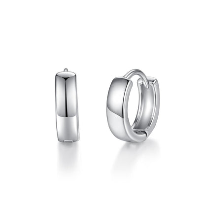 Silver-Plated Huggie Earrings, silver huggie earrings, elegant gift for her, lifestyle look