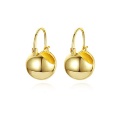 Elegant 18K gold-plated ball huggie earrings, perfect for adding a touch of luxury to any outfit.