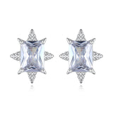 Cubic Zirconia & Crystal Silver-Plated Star Stud Earrings