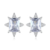 Cubic Zirconia & Crystal Silver-Plated Star Stud Earrings