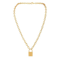 18k Gold-Plated Lock Pendant Necklace