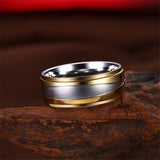 Silver-Plated & 18k Gold-Plated Rounded Band Ring - streetregion