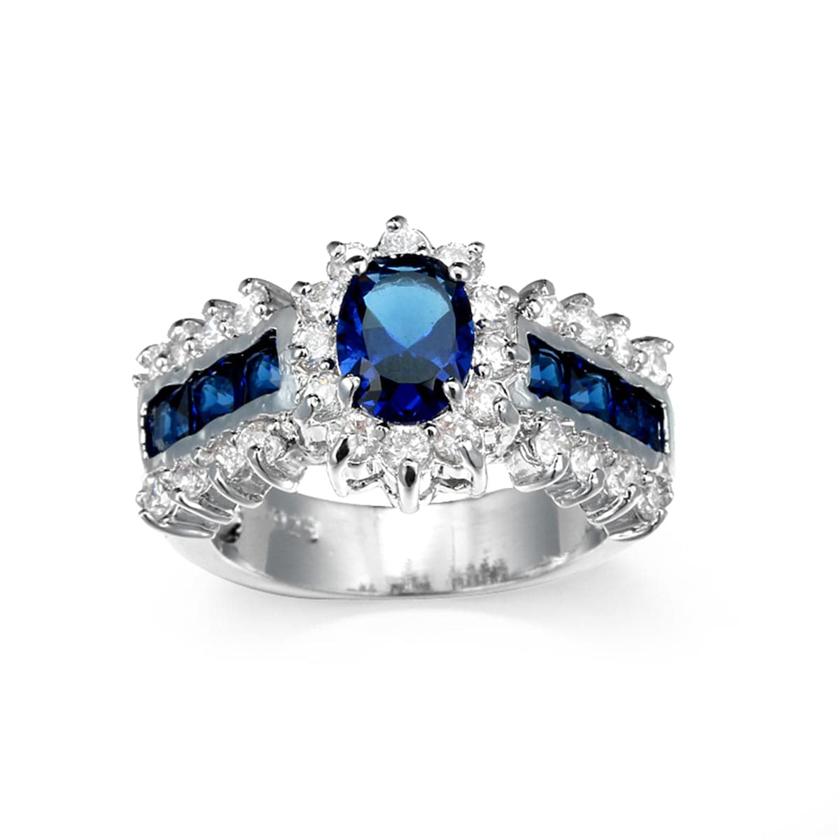 Purple Crystal & Silver-Plated Hola Ring