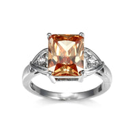 Champagne Cubic Zirconia & Crystal Ring