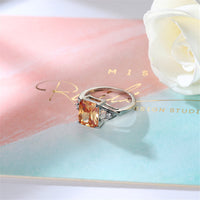 Champagne Cubic Zirconia & Crystal Ring