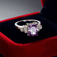 Sea Blue Cubic Zirconia & Crystal Ring