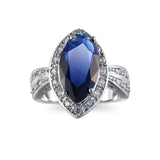 Navy Crystal & Cubic Zirconia Pear-Cut Ring