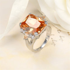 Champagne Cubic Zirconia & Crystal Marquise-Accent Radiant-Cut Ring
