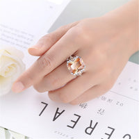 Champagne Cubic Zirconia & Crystal Marquise-Accent Radiant-Cut Ring
