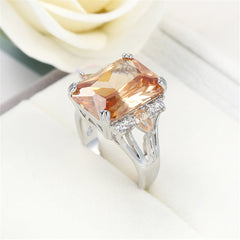 Champagne Cubic Zirconia & Crystal Marquise-Accent Radiant-Cut Ring