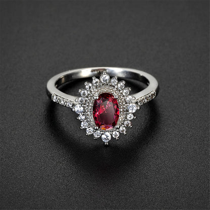Rose Crystal and Cubic Zirconia Flower Band Ring, statement rings for women, vintage-inspired design, detail close-up