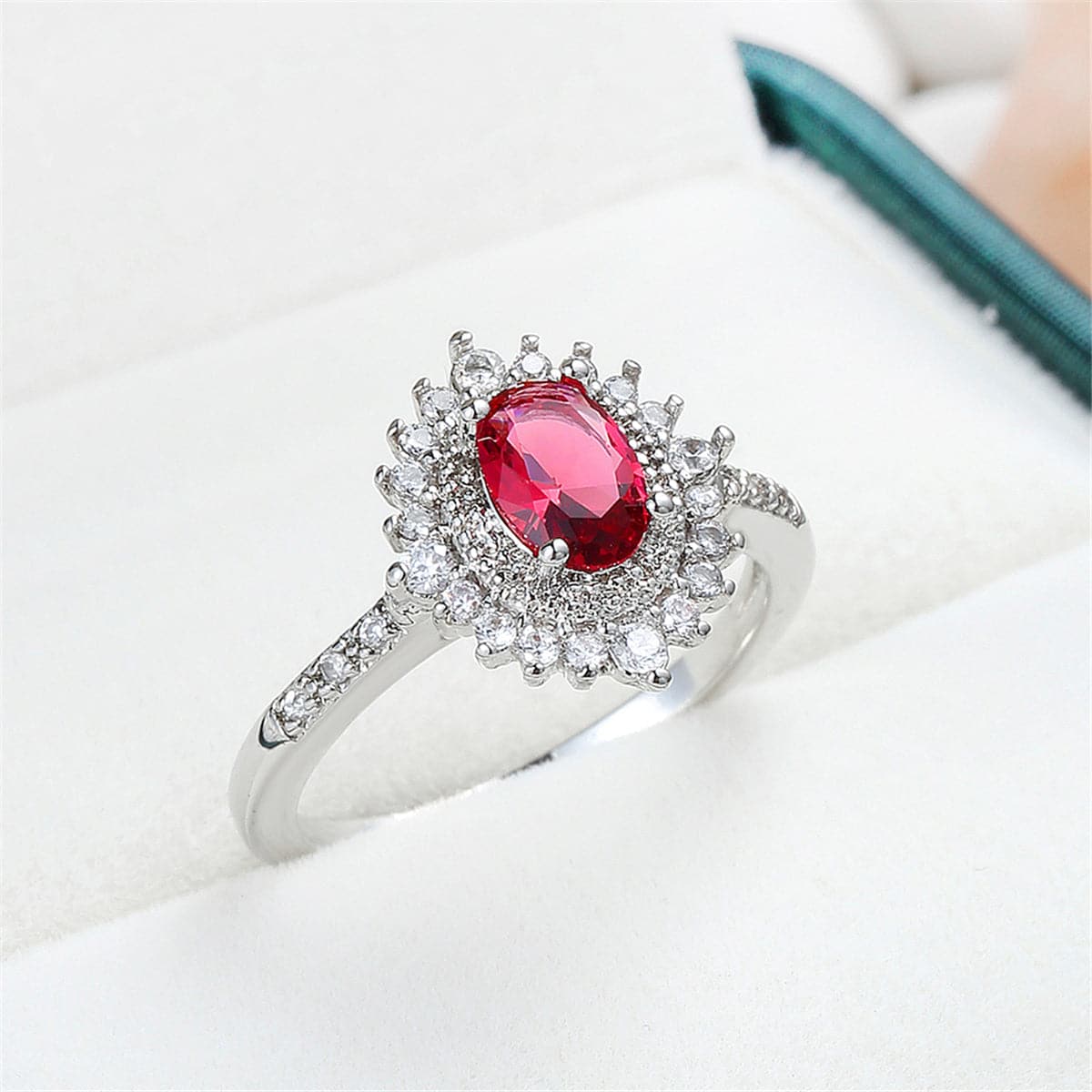Rose Crystal and Cubic Zirconia Flower Band Ring, statement rings for women, vintage-inspired design, lifestyle look
