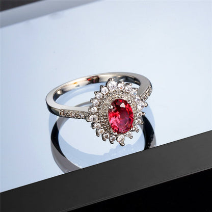 Rose Crystal and Cubic Zirconia Flower Band Ring, statement rings for women, vintage-inspired design, styled look