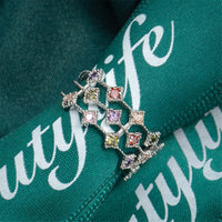Red & Pink Cubic Zirconia Line Ring
