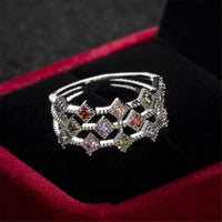 Red & Pink Cubic Zirconia Line Ring