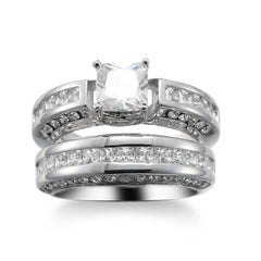 Crystal & Cubic Zirconia Princess-Cut Ring Set