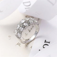 Crystal & Silver-Plated Invisible Ring