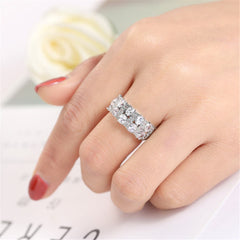Crystal & Silver-Plated Invisible Ring