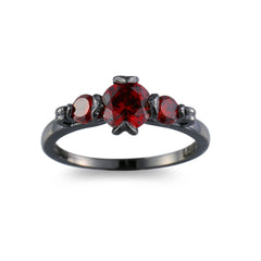 Red Crystal & Copper Illusion-Set Ring