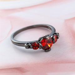 Red Crystal & Copper Illusion-Set Ring