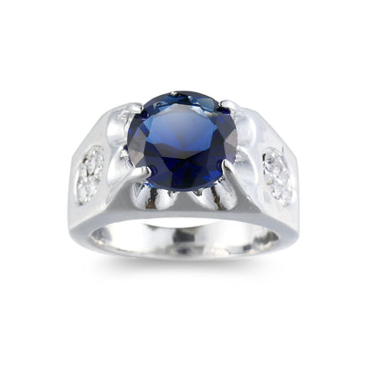 Navy Crystal and Cubic Zirconia Tension Ring, statement rings for women, elegant gift for her, detail close-up