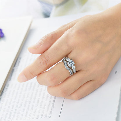 Crystal & Silver-Plated Botany Ring Set