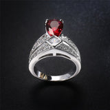 Rose Pear Crystal & Cubic Zirconia Pear Ring