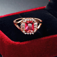 Red Crystal & Cubic Zirconia Ring