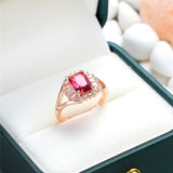Red Crystal & Cubic Zirconia Ring