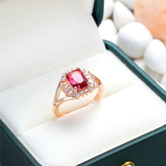 Red Crystal & Cubic Zirconia Ring