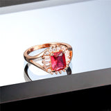 Red Crystal & Cubic Zirconia Ring