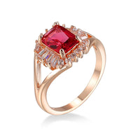 Red Crystal & Cubic Zirconia Ring