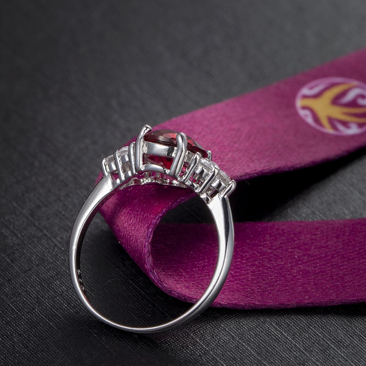 Rose Crystal & Cubic Zirconia Triangle Ring