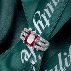 Rose Crystal & Cubic Zirconia Layered Princess Ring