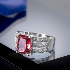Rose Crystal & Cubic Zirconia Layered Princess Ring