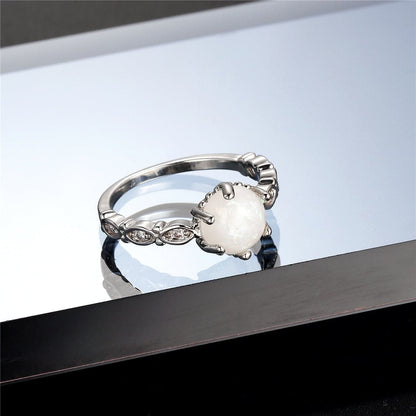 Opal and Cubic Zirconia Filigree Ring, statement rings for women, vintage-inspired design, lifestyle look