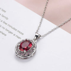 Rose Crystal & Silver-Plated Floral Pendant Necklace