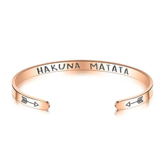 18K Rose Gold-Plated 'Hakuna Matata' Arrow Cuff