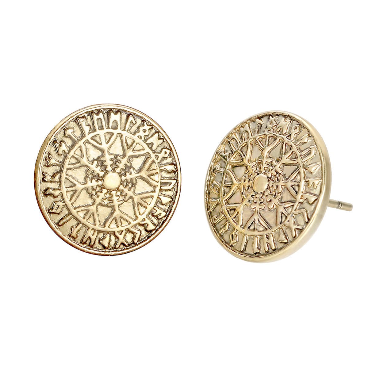 18K Gold-Plated Compass Stud Earrings