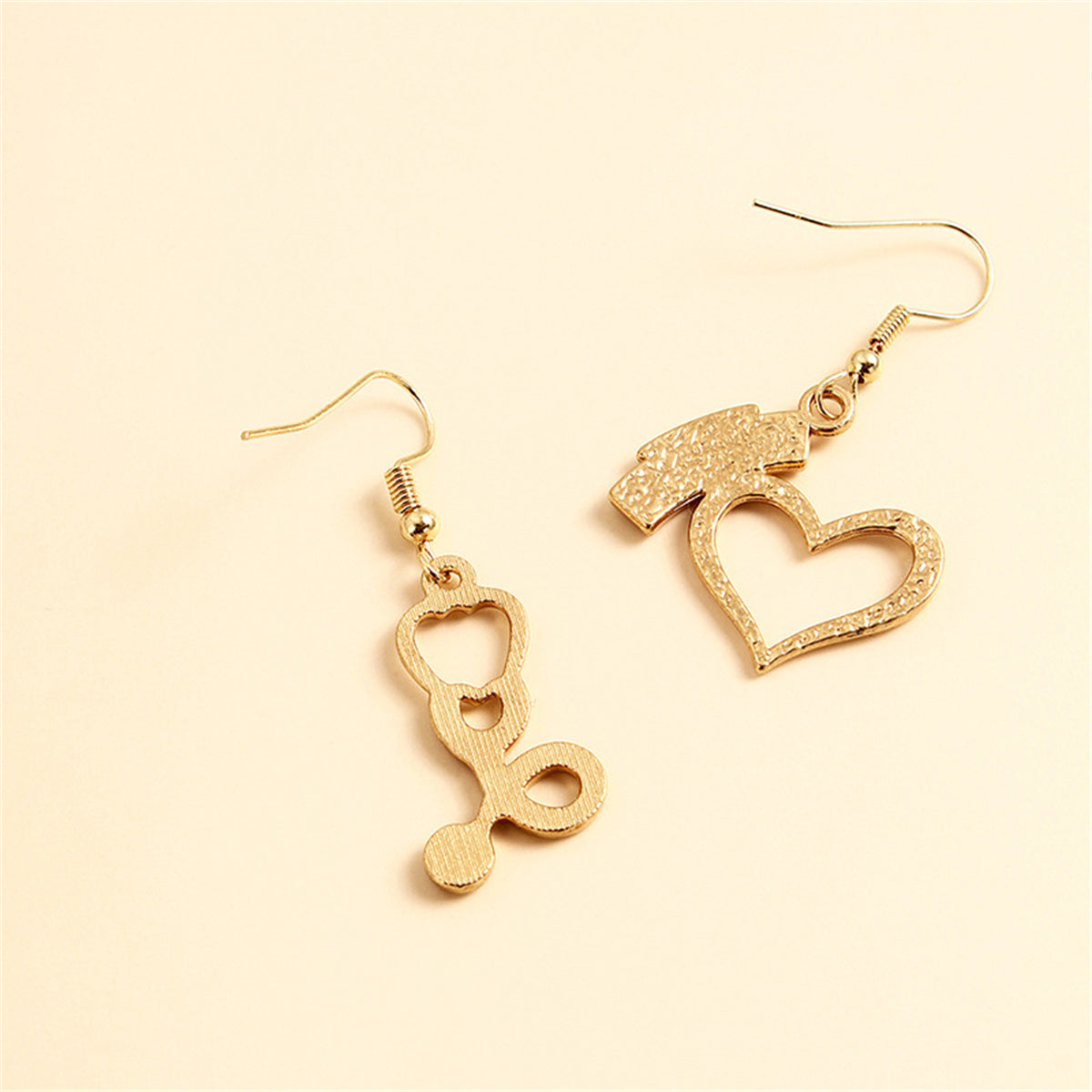 Enamel and 18K Gold-Plated Nurse Cap and Stethoscope Drop Earrings, gold drop earrings for women, styled look