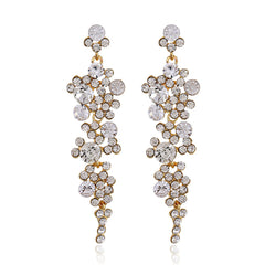 Clear Cubic Zirconia & 18K Gold-Plated Cluster Drop Earrings
